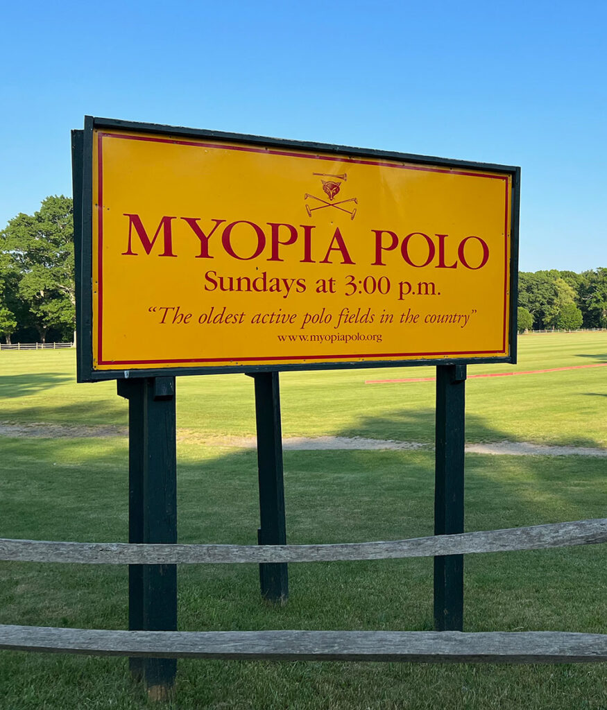 Off Course photo of Myopia Polo sign
